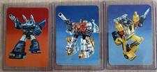 Three 1985 Transformers Cards: Bluestreak, Sludge, Sunstreaker. Excellent Shape