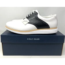 Cole Haan OG Original Grand Saddle Golf Shoe Size 11.5 WHITE BLACK CROC C37176
