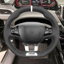 Artificial Suede Steering Wheel Cover For Peugeot 208 2008 308 SW GTi GT Line
