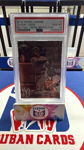 60.) 2018 Topps Chrome Aaron Judge #1 Sepia Refractor Yankees PSA 10