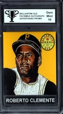 Roberto Clemente Ballentine XXX Ale Advertising Promotional Card Graded Gem Mint