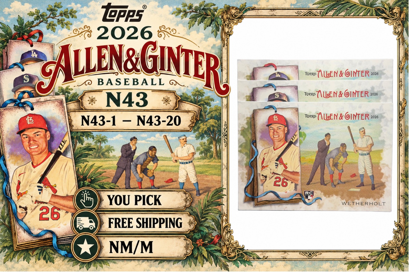 2026 Topps Allen & Ginter Baseball • N43 N43-1-N43-20 • YOU PICK • NM/M