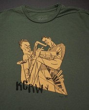 KCRW Shirt Mens Large Green Trevor Shin Jazz Musicians Radio Tee Music
