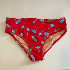 Crewcuts Red Bikini Bottom with Blue Floral Design size 10
