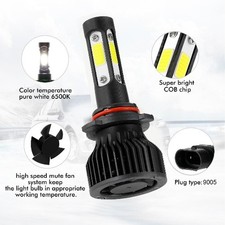 4-Sides 9005 9006 LED Headlight Combo High Low Beam Bulbs 6000K White