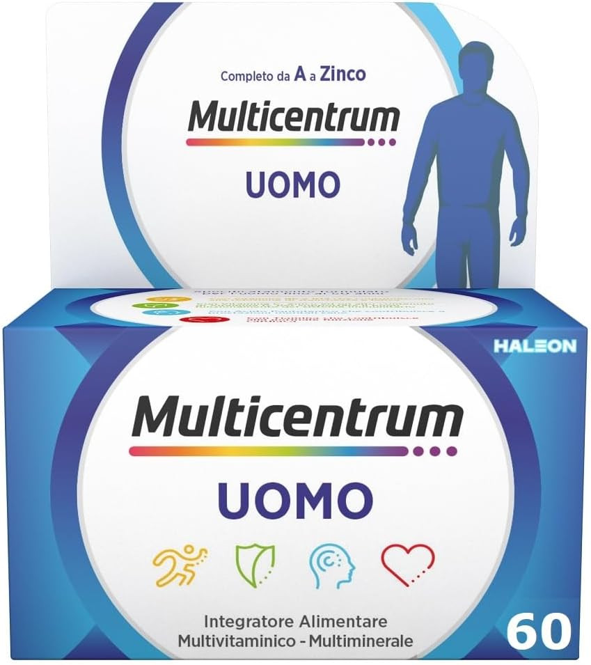 Uomo Integratore Alimentare Multivitaminico Completo, Con Vitamina D, B6, C, Con
