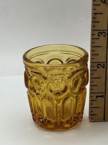 Vintage Mond & Sterne Honig Bernstein Schnapsglas Vintage Barware Rarität - Bild 5 von 21