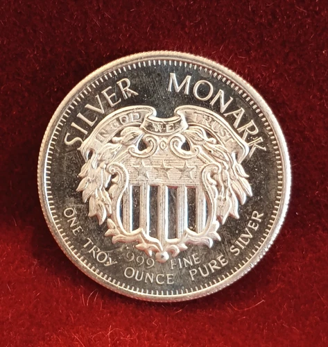 Rare SILVER MONARK with Heraldic Eagle, 1 Troy Oz, .999 Fine Silver