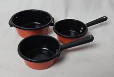 Vintage Pans Set Kitchen Play Orange/Black Lot Of 3