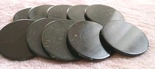 Vintage lot of 10 Art Deco Bakelite Green W / Yellow Swirl Poker Chips Crafts