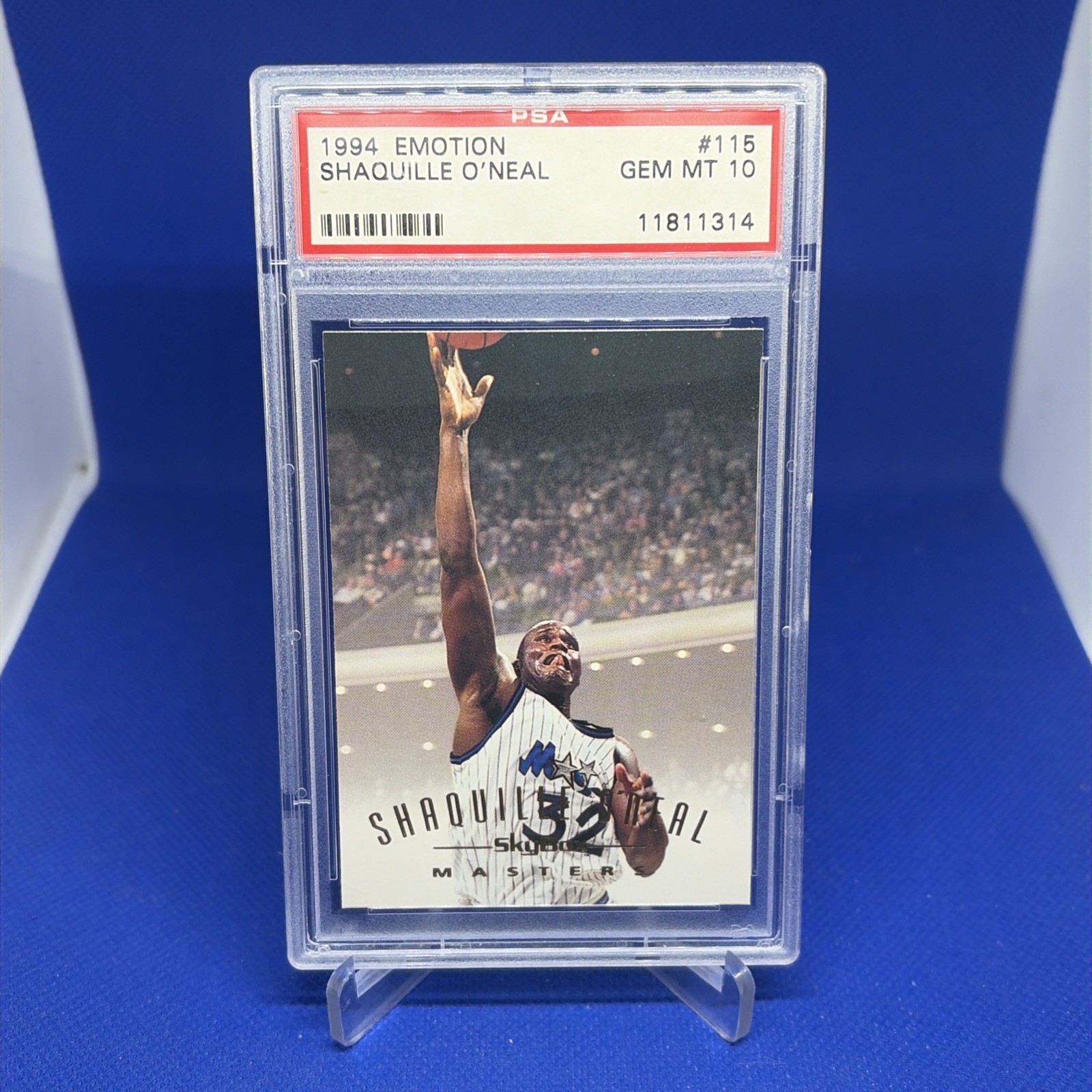 1994 Skybox Emotion Shaquille O'Neal #115 Masters Orlando Magic PSA 10 Gem Mint view 4