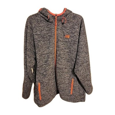 NEW BALANCE ACTIVE JACKET WOMEN'S PLUS 3X DARK GRAY HEATHER FULL ZIP PINK LOGO 