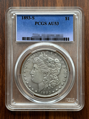#ad 1893 S PCGS AU53 Morgan Silver COIN San Francisco collectible Free Shipping $99.63