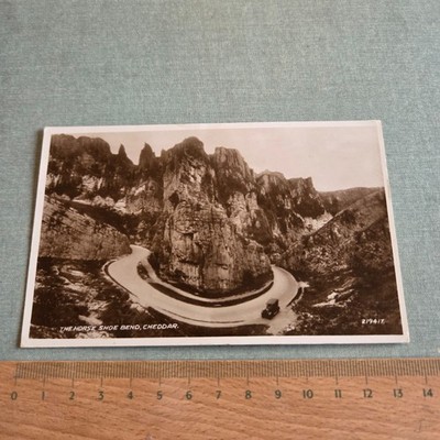 Alte Postkarte DIE HUFEISENKURVE, CHEDDAR.