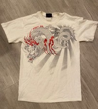 Vintage Miami Ink Y2K 2008 T Shirt White Dragon Tattoo 100% Cotton Japanese