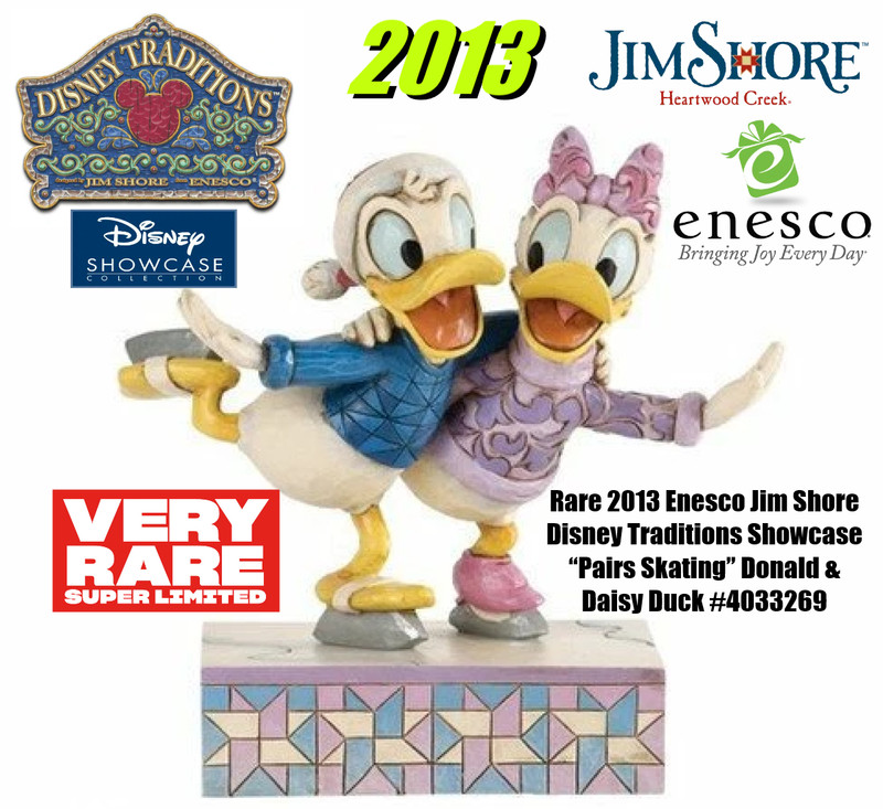 2013 Enesco Jim Shore Disney Traditions Showcase Pairs Skating Donald Daisy Duck