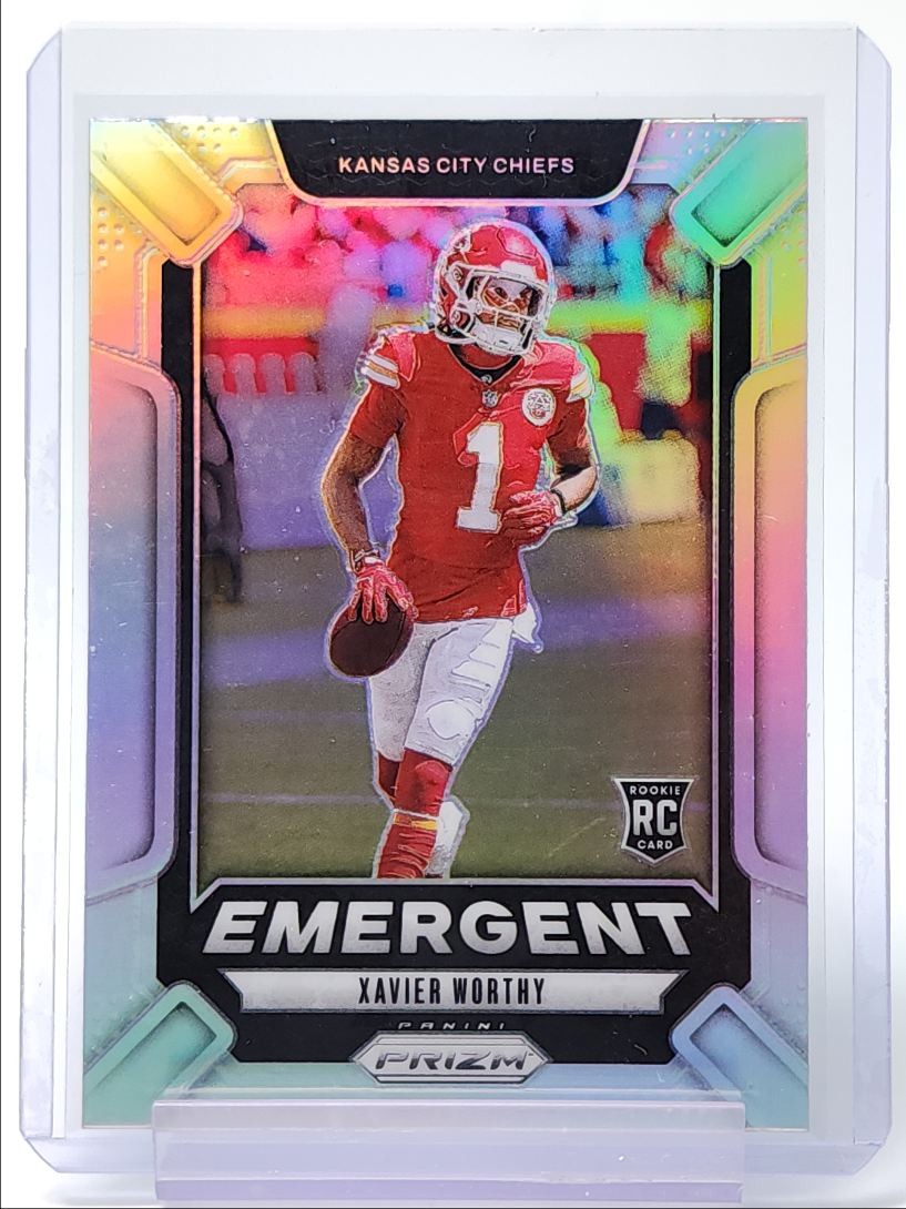 XAVIER WORTHY 2024 PANINI PRIZM EMERGENT ROOKIE SILVER CHIEFS RC Q4854