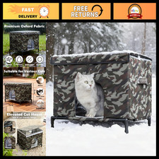 Outdoor Cat House - Weatherproof Insulated Shelter for Feral  Stray Cats, Winte