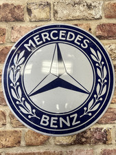 Mercedes Benz Large Round Retro style Embossed Metal Sign. Home, Bar, Mancave