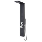 COLONNE DE DOUCHE HYDROMASSANTE ALUMINIUM NOIR CASCADE carrée WATERFALL 140X15