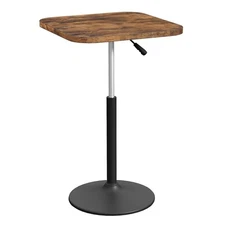 Bar Table, Height-Adjustable Pub Table 26.8-36.2 Inches, Cocktail Tables with...