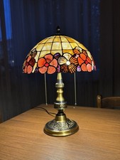 Lampada Tiffany Vetro Piombato Stile Liberty Vintage-Nuova Con Scatola Originale