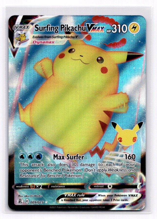 Surfing Pikachu VMAX Celebrations - Pokemon NM 009/025