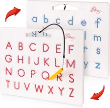 Magnetic Alphabet Tracing Board - Double-Sided Upper & Lower Case Magnetic Draw