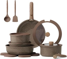 CAROTE 17PCS Pots and Pans Set Non Stick with Detachable Handle, Nonstick Cookwa