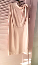 CALVIN KLEIN DRESS Size 12 Sleeveless Sheath Blush Pink Bow Wedding NICE