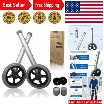Universal 5-Inch Walker Replacement Wheels - Durable, Adjustable & Easy Install