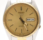 ▶️ Vintage SEIKO 5 [Exc+5] 7S26-3110 Automatic Gold Dial silver Men's Watch #102