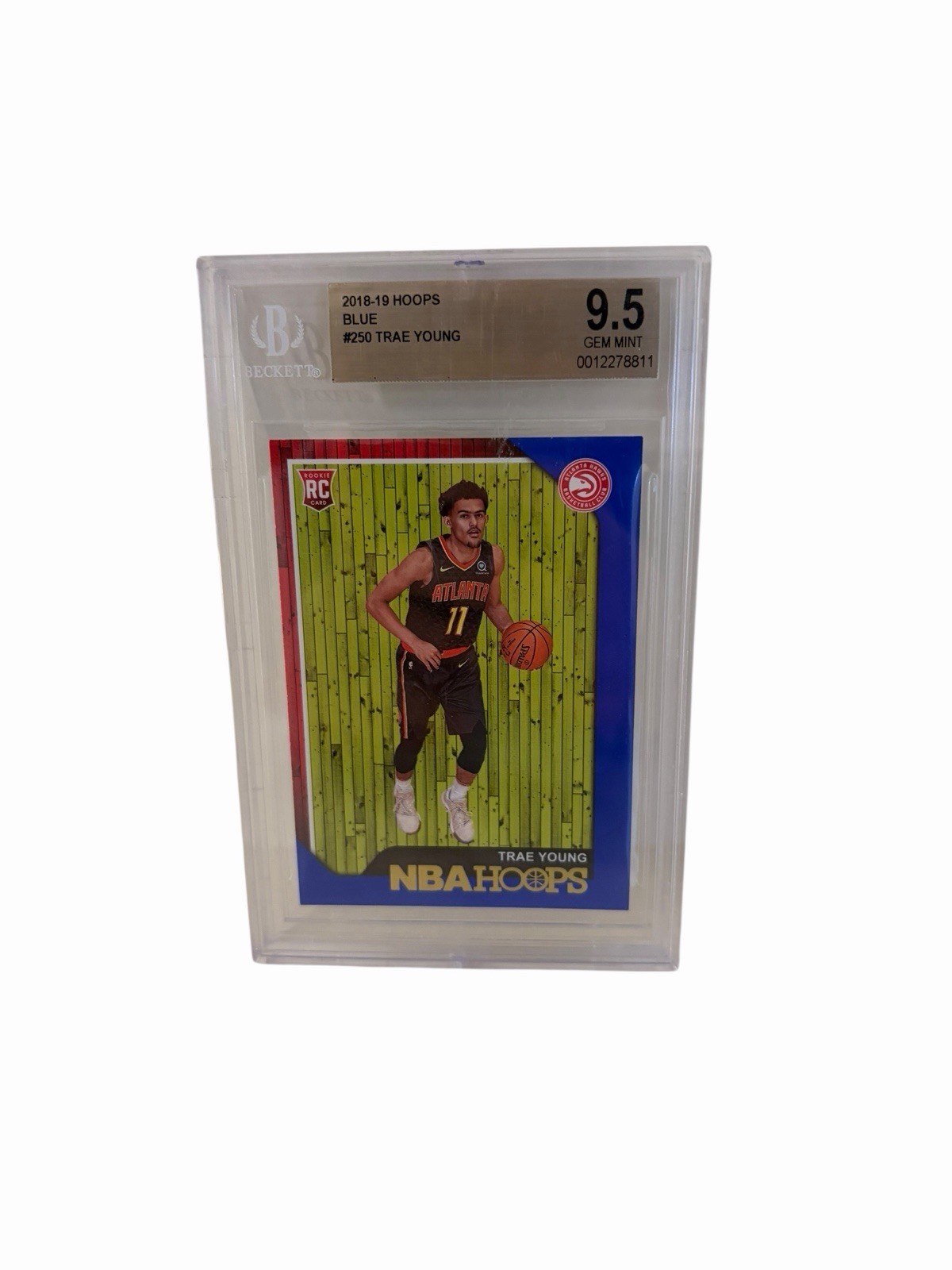 Trae Young RC BGS 9.5: 2018-19 Hoops Blue Rookie Card Gisto #250 POP 3