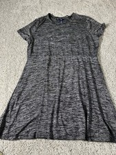Gap Knit Dress Size XXL Gray Stretch Short Sleeve Round Neck Midi