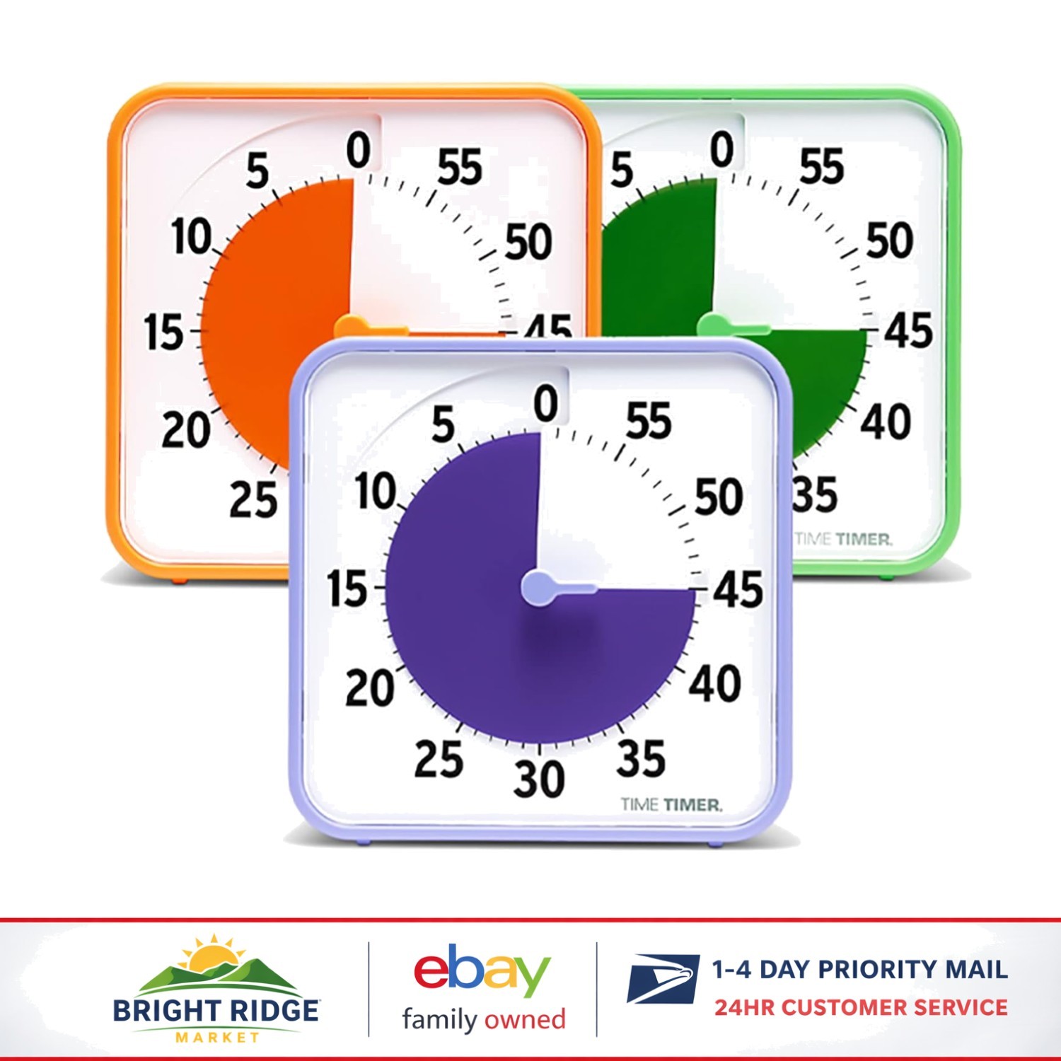 8 Inch Classroom Timer with Optional Sound Alert - 3 Pack fo