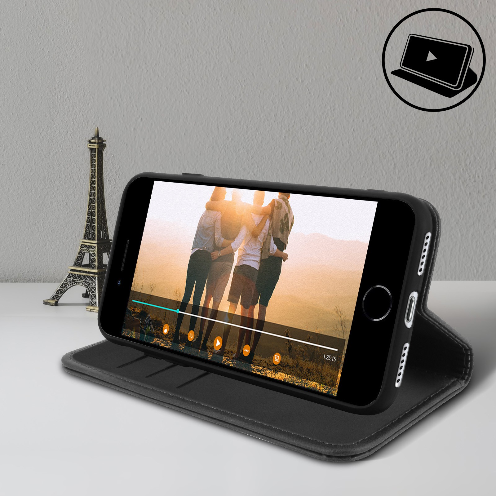 Coque iPhone 8 avec support rétro béquille intégrée protection antichoc - 4
