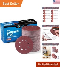 Assorted 5-Inch Sanding Discs - 150 PCS with 10 Grit Levels for All Surfaces 0.24 per gallon