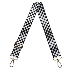 Purse Straps Replacement Crossbody Bag Strap Adjustable Checkered White Black