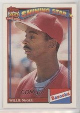 1991 Topps Bazooka Shining Stars Willie McGee #11 5x3