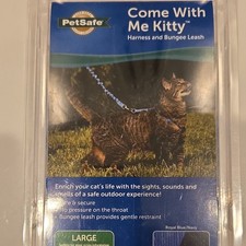PetSafe COME WITH ME KITTY Cat Harness and Bungee Leash Blue Large Pet safe