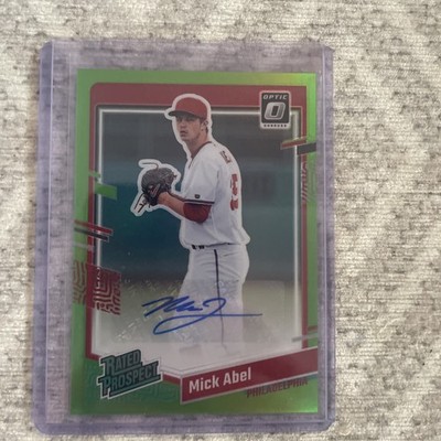 2023 Donruss Mick Abel Auto Optic Rated Prospects Signatures Lime 39/50