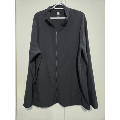 Ideology Mens Black Zip Up Jacket XXL Lightweight Athletic Track Jacket Stretch