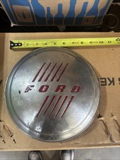 Vintage Ford Dog Dish Hub Cap 1940s Motor Co Wheel Cover Red Paint Stripes