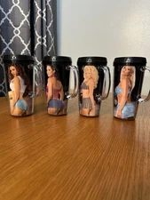 Set of 4 Vintage Classic Playboy Girl  2003 Matco Tools Collectible Mugs EUC