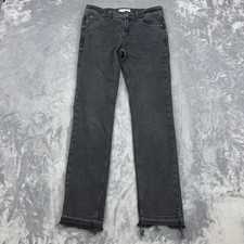 We The Free Jeans Womens Size 26 Faded Black Cuffed Slim Boyfriend Free People