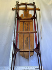Flexible Flyer No. 47H Airline Pursuit Wood/Metal Steering Sled w/ Pull Rope