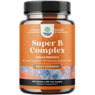 Vitamin B Complex Adult Multivitamin - Super B Complex Vitamins for Immunity