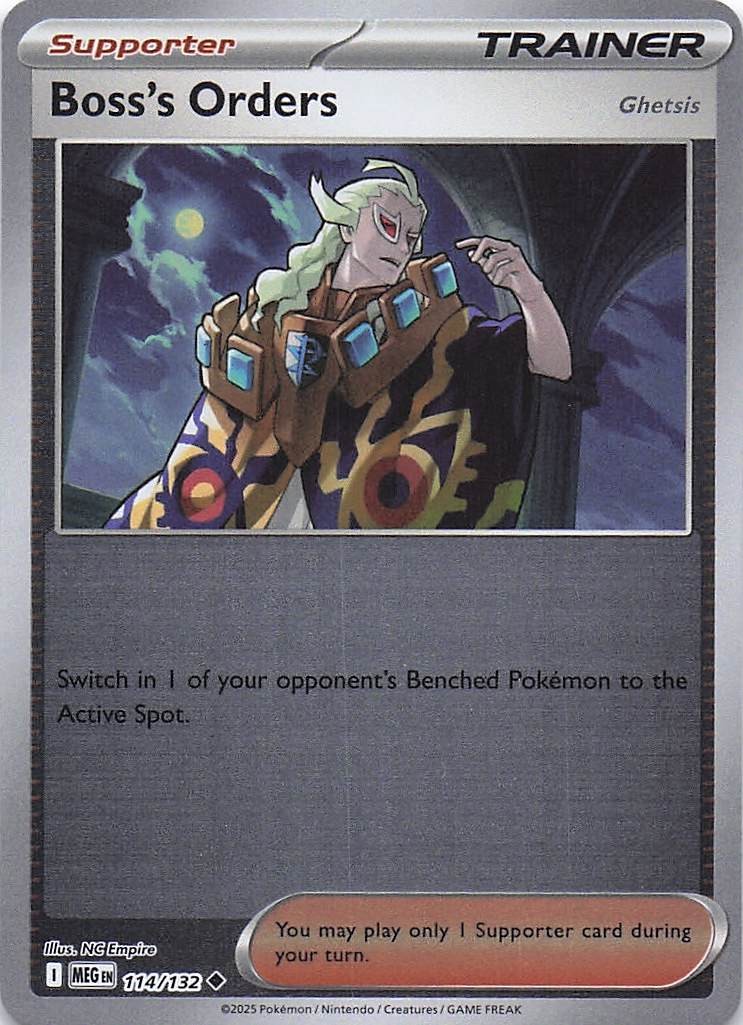 Boss's Orders [Ghetsis] Reverse Holo Uncommon ME01: Mega Evolution 114/132 NM