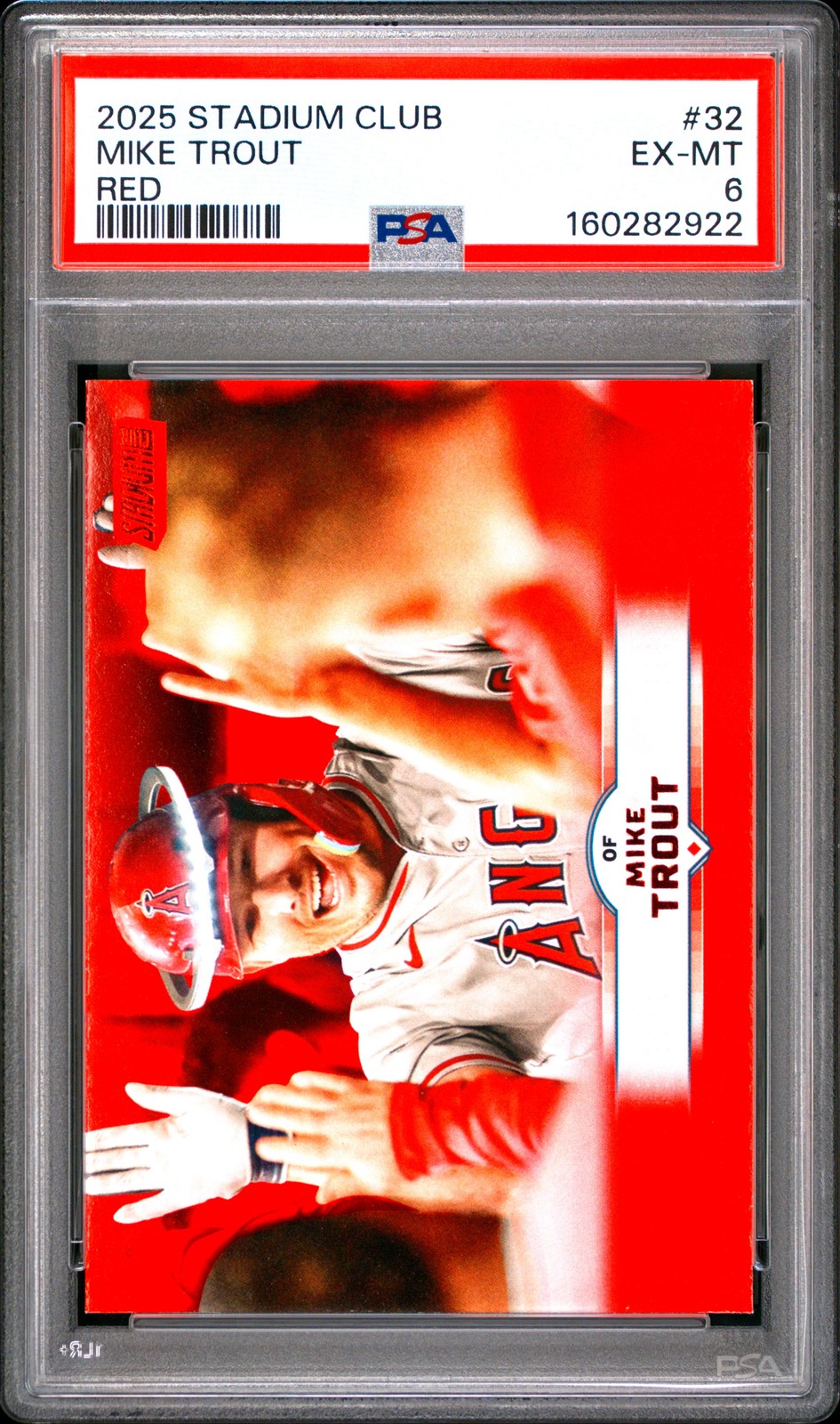 2025 TOPPS STADIUM CLUB RED #32 MIKE TROUT PSA 6