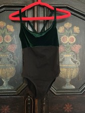 Women  s Black And Green Leotard, Small